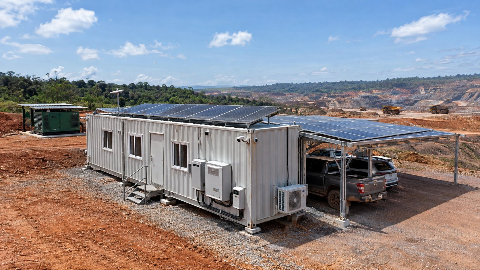PLTS Hybrid untuk Portable Office di Area Tambang: Hemat Solar, Listrik Tetap 24 Jam